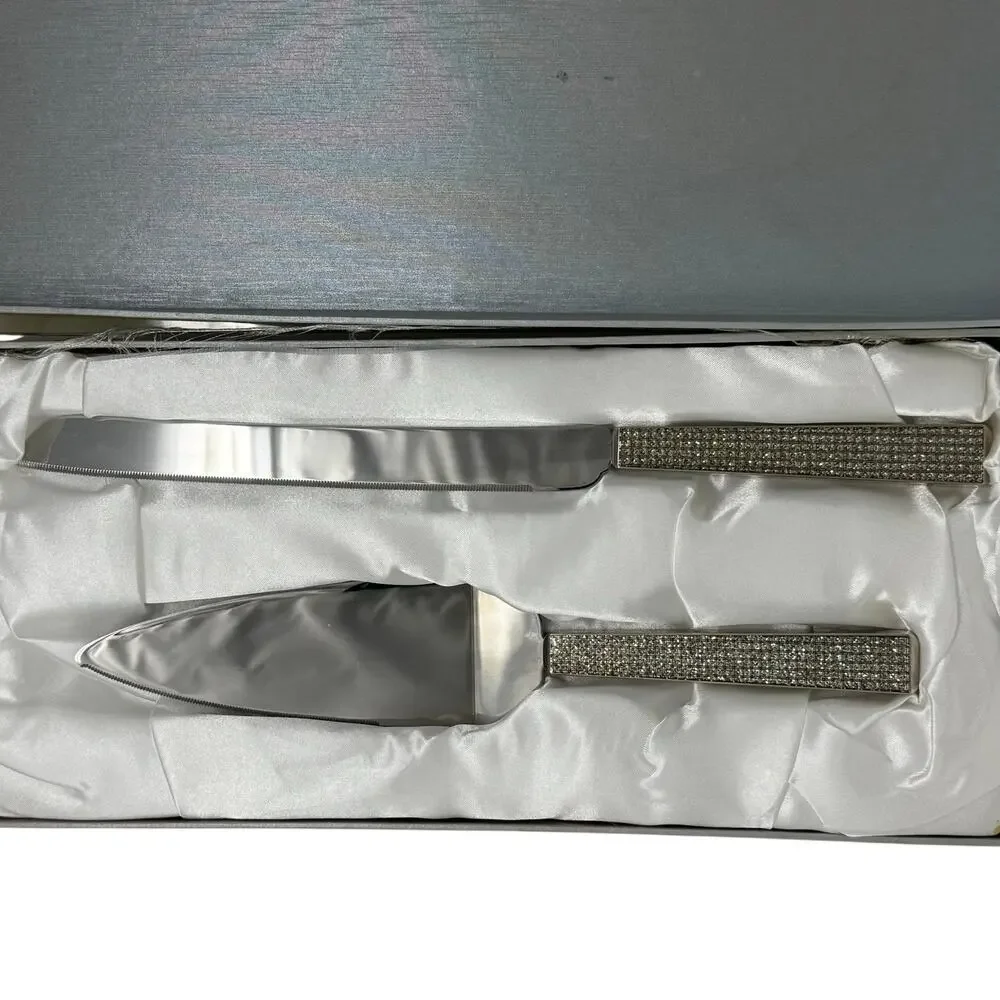 Sheridan Crystal Handle Stainless Steel Cake Knife & Server Set